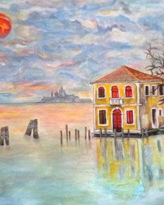 Dipinto acrilico su tela- Riflessi veneziani