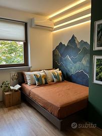 Letto Piazza e mezza, desing moderno wengé
