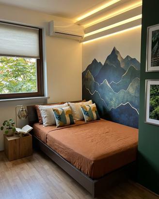 Letto Piazza e mezza, desing moderno wengé