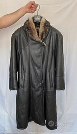 Cappotto donna in pelle e pelliccia