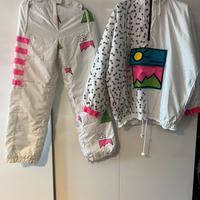 Tuta da scii rosa, verde, bianca