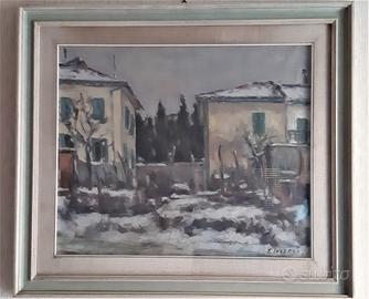 Quadro ad olio pittore Francesco Inverni 1963