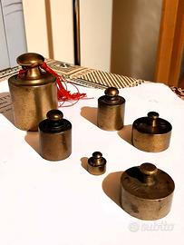 6 pesi per bilancia in ottone