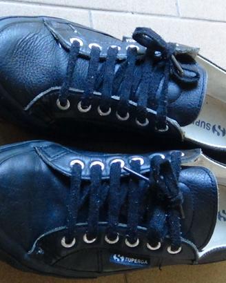 SCARPE SUPERGA 43 NERO VINTAGE pelle