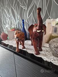 2 scultura rivestite in pelle  vintag  anni 60