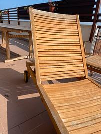 Lettino in legno da esterno