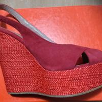 Sandali con zeppa alta n.35