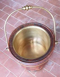 Secchiello in legno e ottone