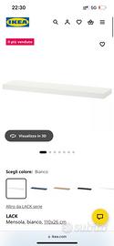Due mensole IKEA Lack Bianco