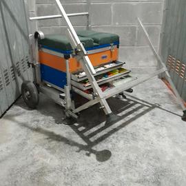 canne da pesca e panchetto