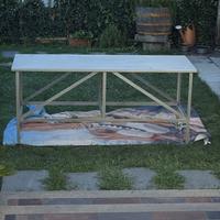 Antico banco da lavoro in ferro