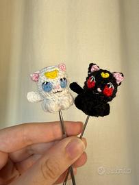 Mini amigurumi Artemis e Luna - Sailor Moon