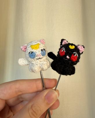 Mini amigurumi Artemis e Luna - Sailor Moon