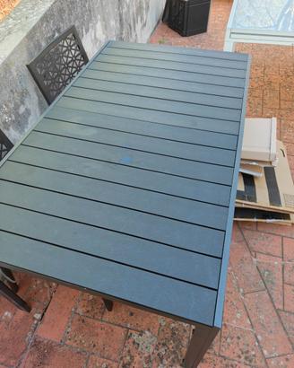 tectake® Tavolo Giardino 150x90 cm Effetto Legno