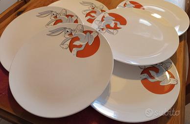 Set 6 piatti ceramica per pizza Looney Tunes