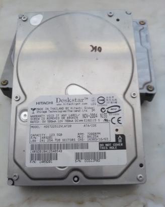 Hard disk desktop 123 GB attacco ide
