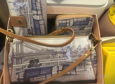 Set borsa portafoglio e porta monete new york