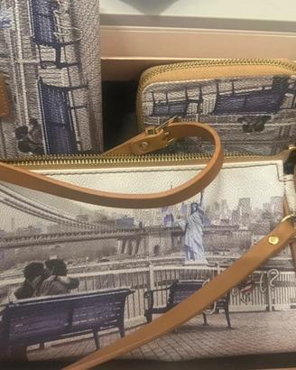 Set borsa portafoglio e porta monete new york