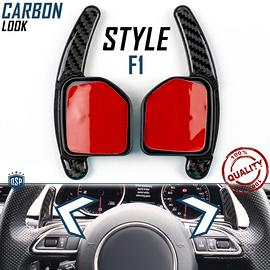 2 PALETTE Cambio al Volante PER AUDI Leve carbonio