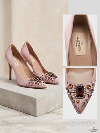 Décolletè Valentino Garavani in raso rosa