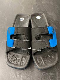 Ciabatte nere vintage con fascia con velcro n. 38