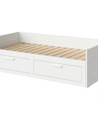 Letto divano bianco con 2 cassetti