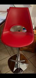 Sgabello Shark Bontempi in cuoio rosso
