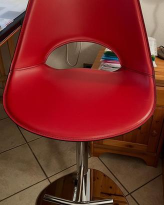 Sgabello Shark Bontempi in cuoio rosso