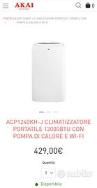 Climatizzatore portatile Akai 12000 BTU/h WIFI