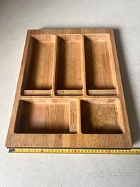 Porta posate in legno fresato da cassetto