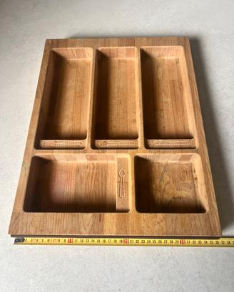 Porta posate in legno fresato da cassetto