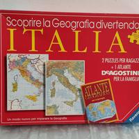 Puzzle ITALIA, 2 puzzle + ATLANTE