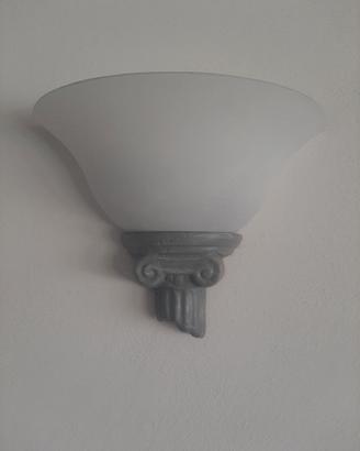 Coppia Applique da Parete in Vero Cotto e Vetro Sa