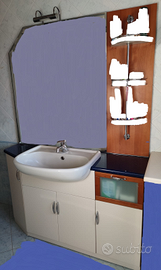 Mobile bagno laccato con inserti in ciliegio