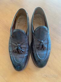 Mocassini Doucal’s n. 42 in pelle anticata marrone