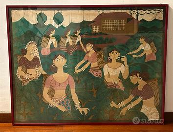 Batik cornice rosso bordeaux