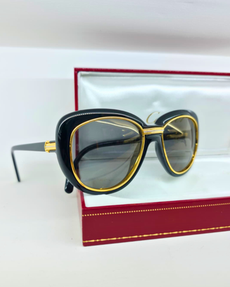 Cartier Vintage Conquete NOS Black Gold Cat Eye