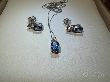 Parure oro 18kt tanzanite collana e orecchini