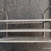 porta provette metallo cromato vintage