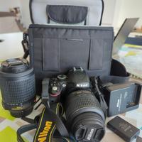 Nikon D5100 + obiettivi + accessori