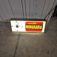 Insegna vintage luminosa “Caffè Mokarabia” con oro