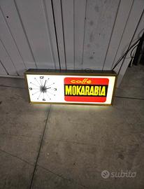 Insegna vintage luminosa “Caffè Mokarabia” con oro