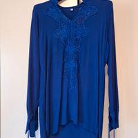 Camicetta blu etnica egiziana donna M