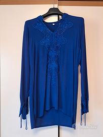 Camicetta blu etnica egiziana donna M