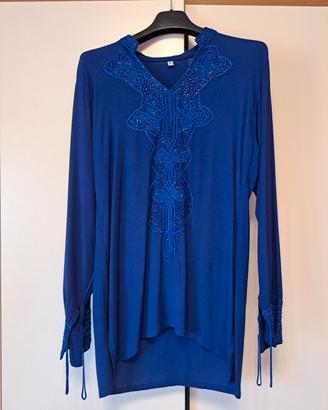 Camicetta blu etnica egiziana donna M