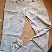 pantaloni cargo beige 