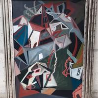 quadro con cornice -  stile futurista/cubista 