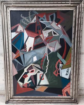 quadro con cornice -  stile futurista/cubista 