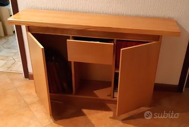 Consolle con cassetto e ante in legno