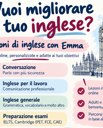 Lezioni di inglese con insegnante madrelingua